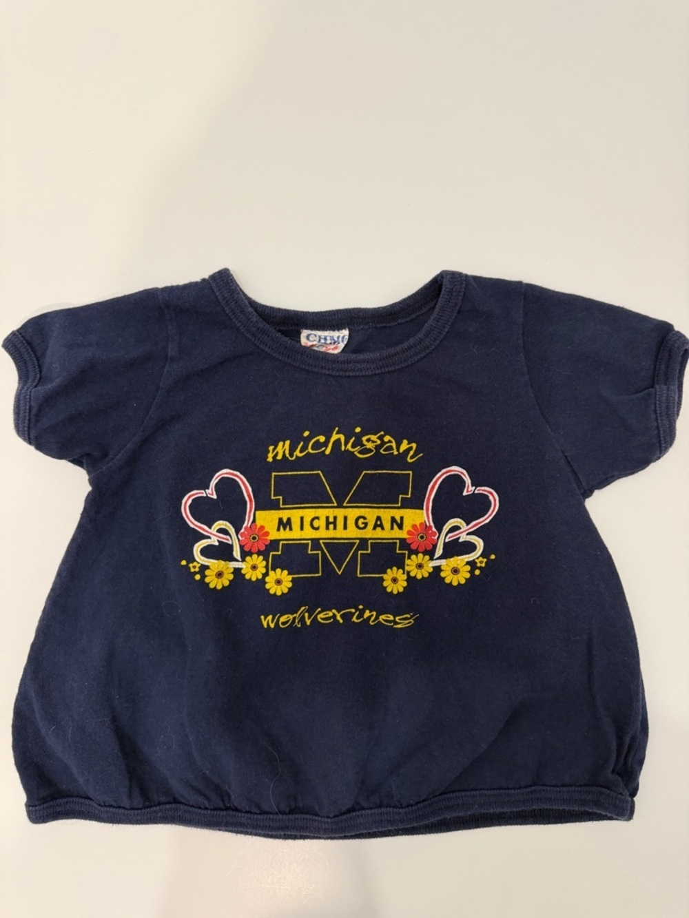 VINTAGE UNIVERSITY OF MICHIGAN Baby Girl Short Sleeve Top - Picture 2 of 4
